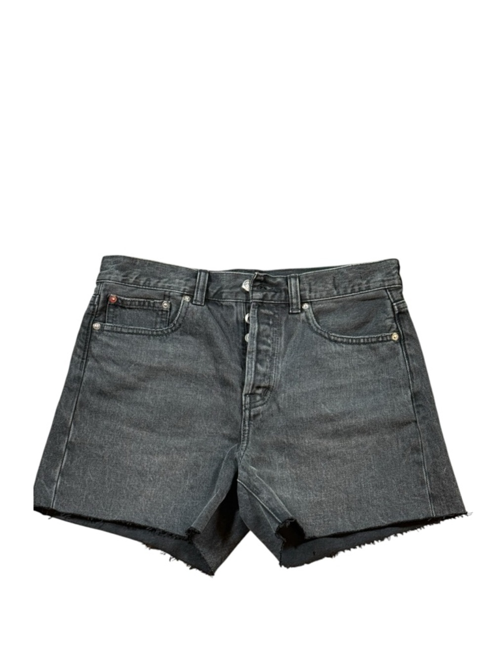 Madewell Black Denim Cutoff Shorts – High Rise Raw Hem | Vintage Wash Size 25